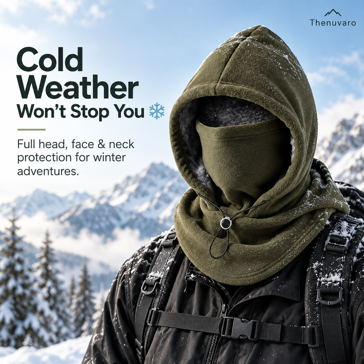 🔥Winter 45% OFF - Fleece Balaclava Hood – Full Face & Neck Winter Protection