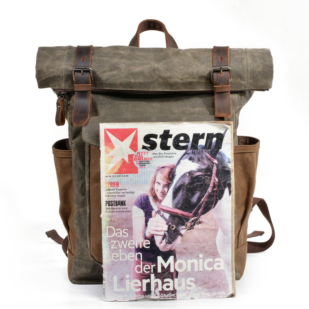 Vintage WWII Waxed Canvas Military Backpack