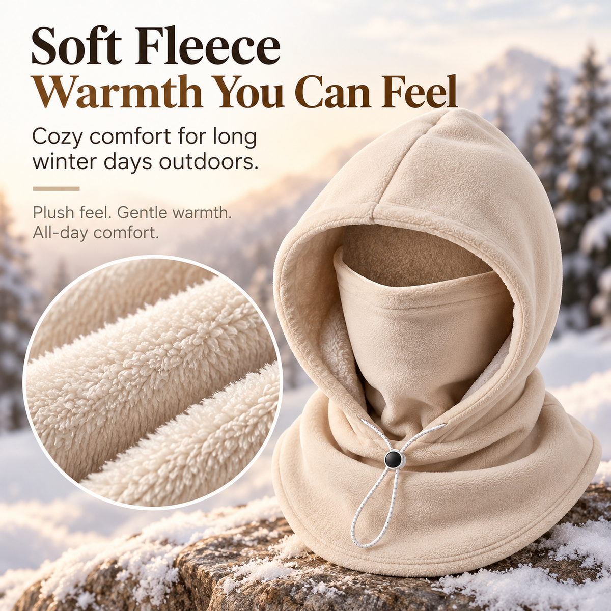 🔥Winter 45% OFF - Fleece Balaclava Hood – Full Face & Neck Winter Protection