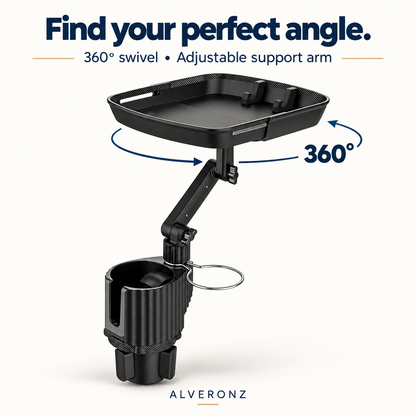 ALVERONZ™ Universal 360° Swivel Car Cup Holder Tray