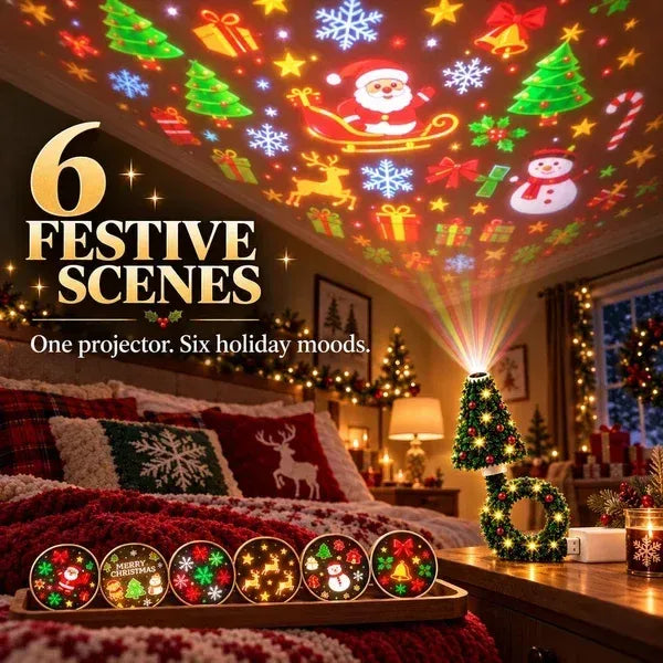🔥 Magical Christmas Tree USB Projector Light – Festive Holiday Atmosphere Lamp