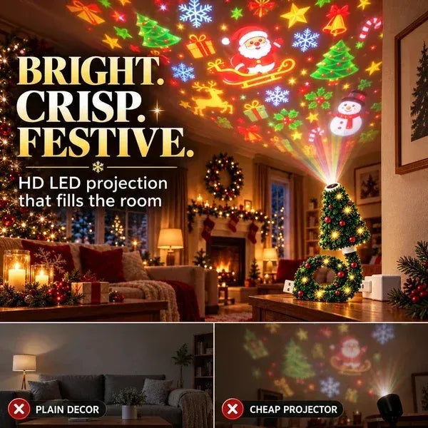 🔥 Magical Christmas Tree USB Projector Light – Festive Holiday Atmosphere Lamp