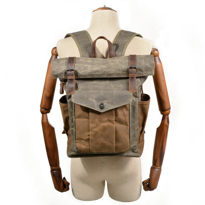 Vintage WWII  Waxed Canvas Military Backpack