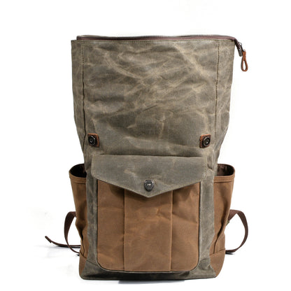 Vintage WWII  Waxed Canvas Military Backpack
