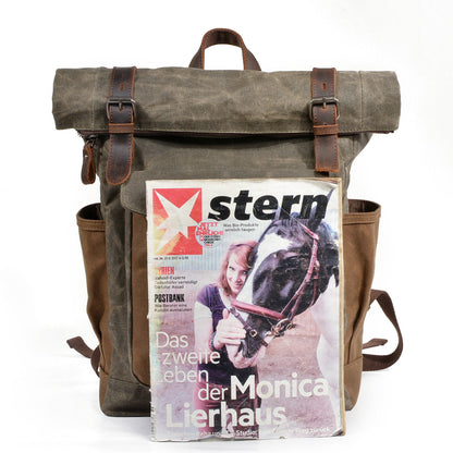 Vintage WWII  Waxed Canvas Military Backpack