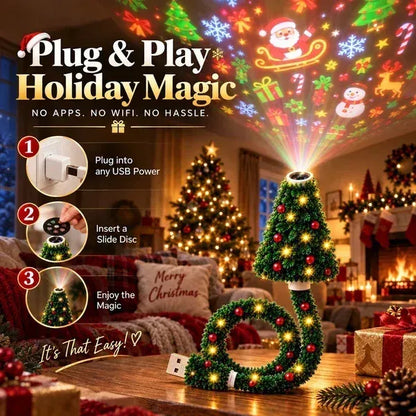 🔥 Magical Christmas Tree USB Projector Light – Festive Holiday Atmosphere Lamp